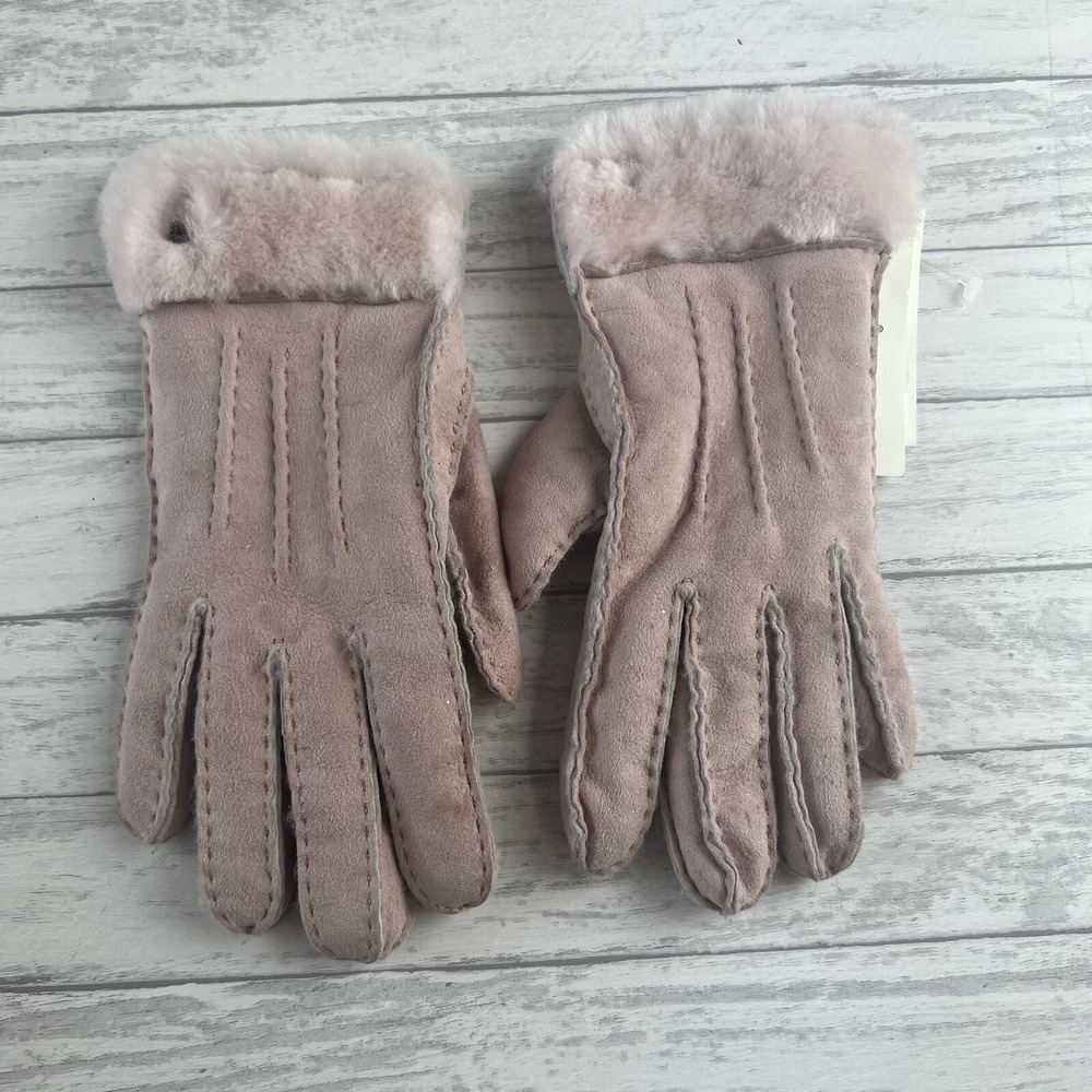 Ugg‎ Womens Gloves Exposed Sheepskin Pink Cloud Size Small